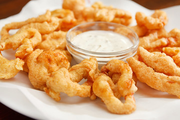 tasty appetizer with sauce