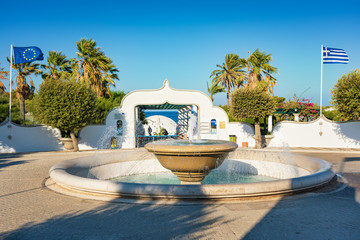 Circular water fountain in Kalithea (Rhodes, Greece)