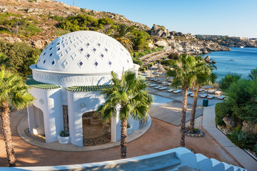 Dome in Kalithea (Rhodes, Greece) - Text translation: 