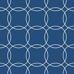 Seamless abstract modern pattern created from intersecting circles.