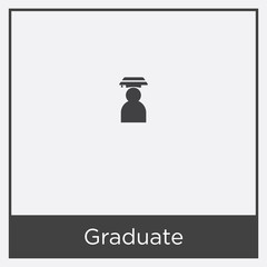 Graduate icon isolated on white background