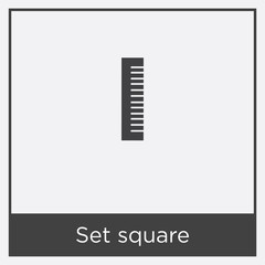 Set square icon isolated on white background