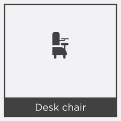 Desk chair icon isolated on white background