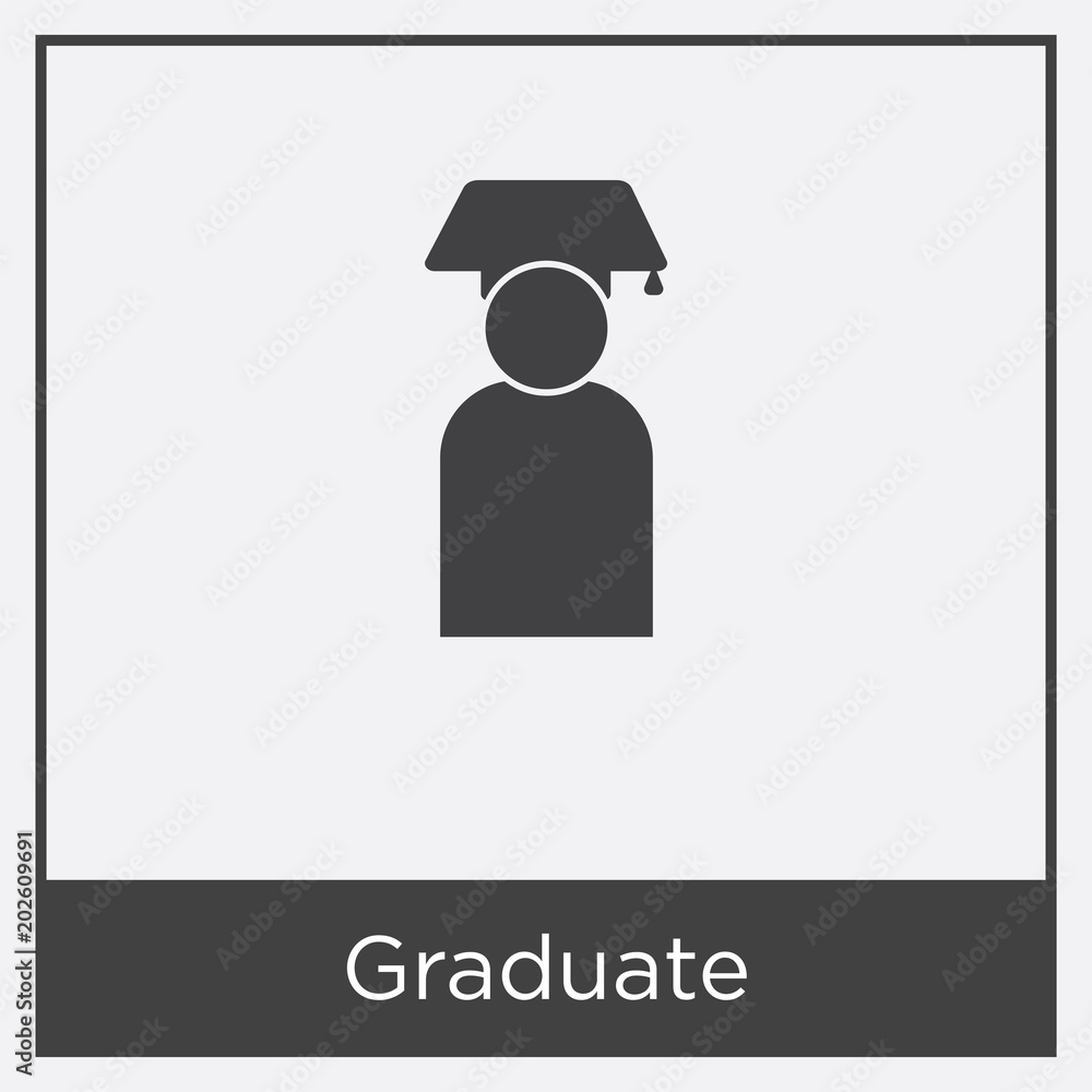 Wall mural Graduate icon isolated on white background - Wall murals