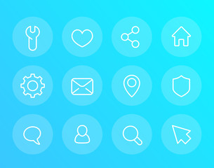 Basic linear vector icons for web and apps