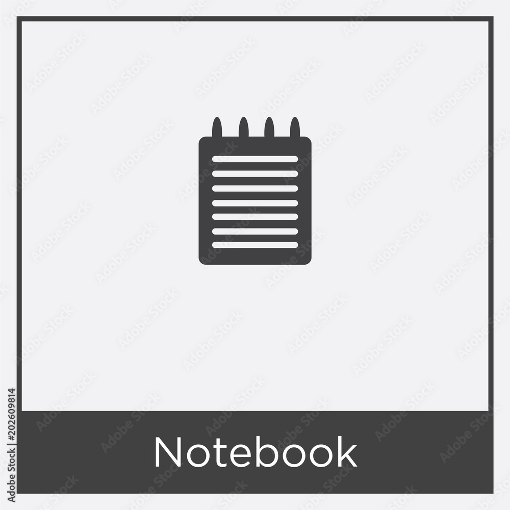 Poster notebook icon isolated on white background