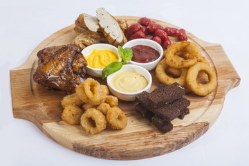 Snacks to beer with sauces