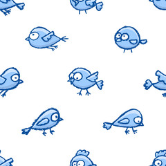Fototapeta premium Little birds seamless pattern