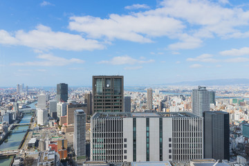 Fototapeta na wymiar 高層ビルから撮影した大阪の風景