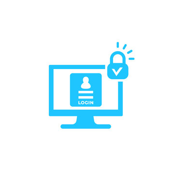 login, secure authentication vector icon