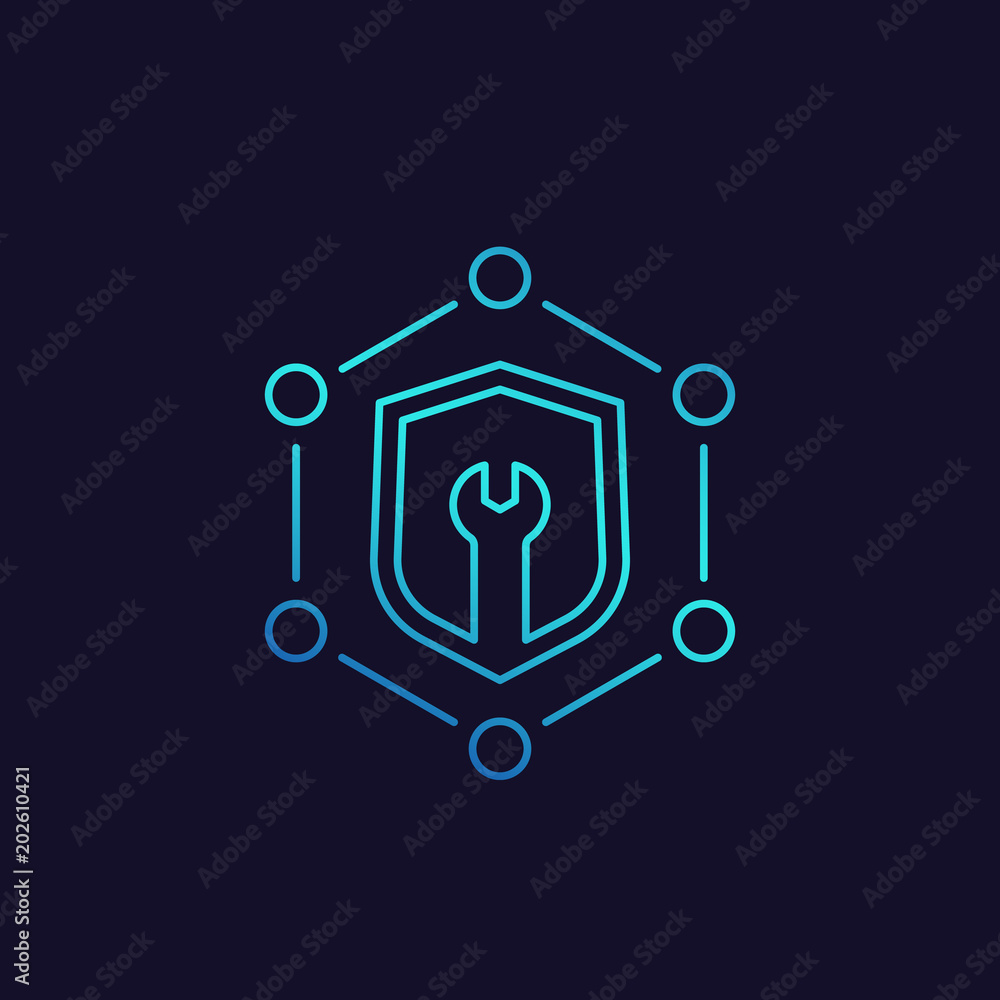 Poster security settings vector linear icon