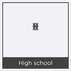 High school icon isolated on white background