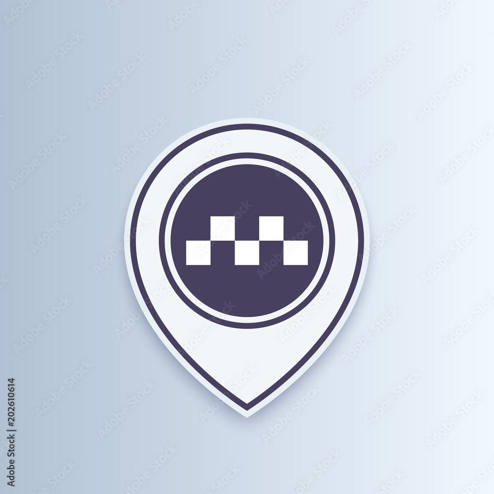 Sticker Taxi map pointer vector