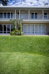 Exterior of a house with lawn