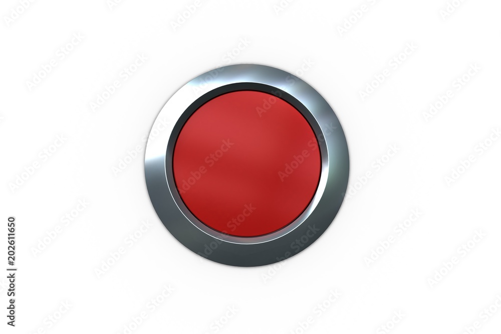 Poster Digitally generated red push button