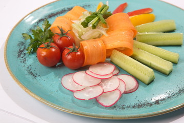 Vegetable salad on plate
