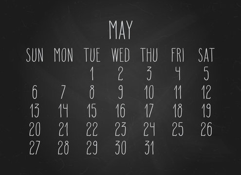 May 2018 calendar