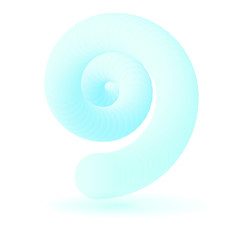 Abstract 3D blue spiral object.