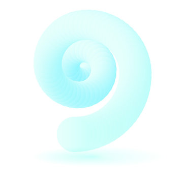 Abstract 3D blue spiral object.