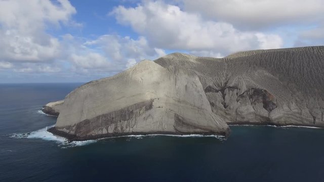 Aerial view of san benedicto island and its volcano, archipelago of revillagigedo, mexican pacific.