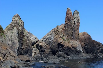 Fototapeta na wymiar 湊の立神岩