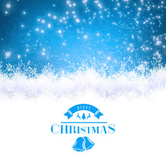 Obraz na płótnie Canvas Christmas message against blue background with vignette