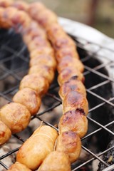 Grilled sausage asia is delicious in market