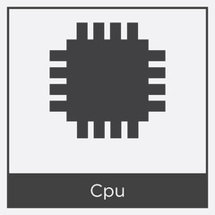 Cpu icon isolated on white background