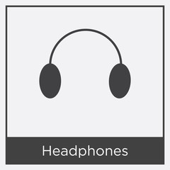 Headphones icon isolated on white background