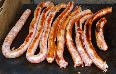 Handmade Sausages on the Grill