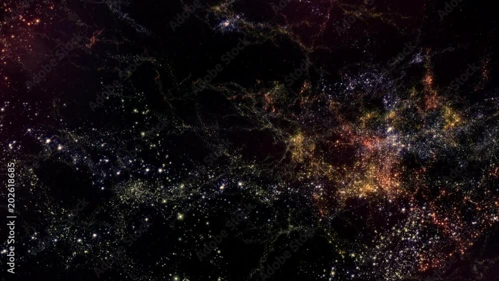Sticker traveling through star fields in outer space (loop).