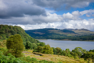 Fototapeta na wymiar Scottish landscape with Loch Riddon on Cowal peninsula Argyll and Bute Scotland UK