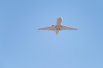 Buisness jet in the blue sky

