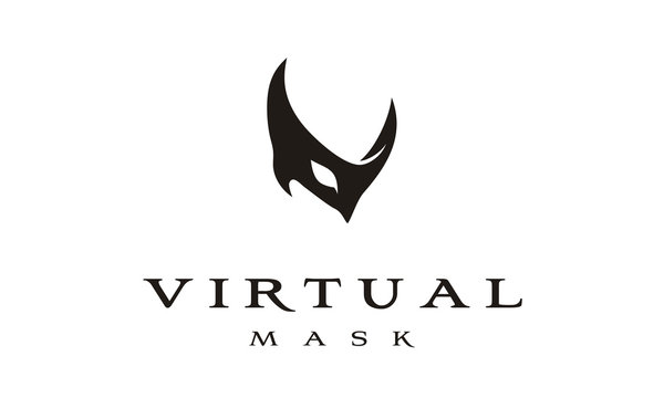 Initial V Venetian Ball Mask Masquerade Party logo design