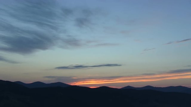 A time lapse of a sunrise over the Carpathian Mountains.