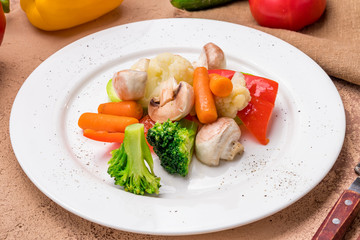 steamed vegetables on a plate