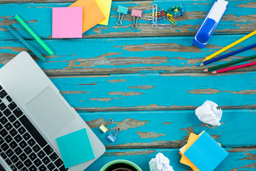Laptop with stationery 