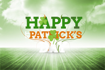 patricks day greeting against cloudy sky background