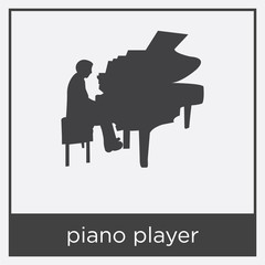 piano player icon isolated on white background