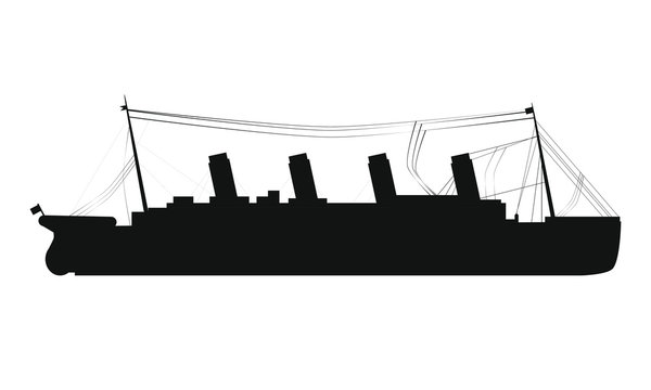 drawing silhouette of titanic boat