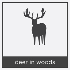 deer in woods icon isolated on white background