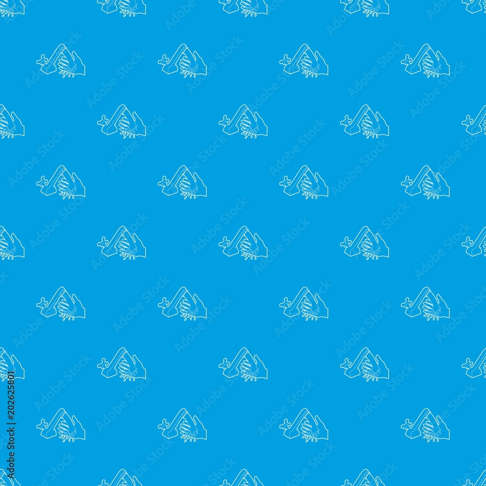 Poster wash hand pattern vector seamless blue repeat for any use