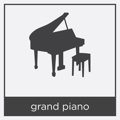 grand piano icon isolated on white background