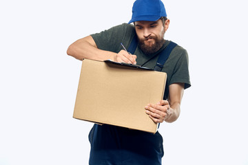 man with box delivery cargo