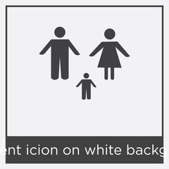 family transparent icion on white background, in black, icon isolated on white background