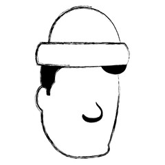 thief bad head avatar character vector illustration design