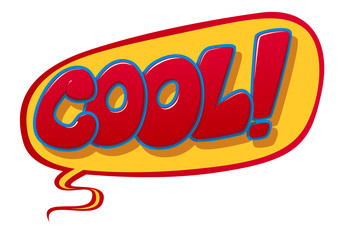 Fototapeta premium Lettering emotional text Cool on speech bubble