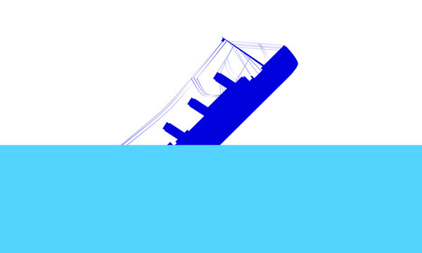 Drawing Silhouette Of Titanic Boat