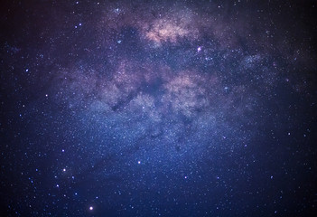 Obraz premium Close-up of Milky Way Galaxy, Long exposure photograph, with grain