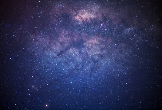 Fototapeta Close-up of Milky Way Galaxy, Long exposure photograph, with grain